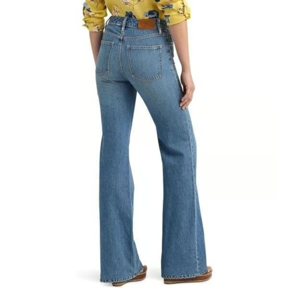Lauren Ralph Lauren Womens Size 16 High-Rise Flare Jeans Button Fly NEW - Picture 2 of 2